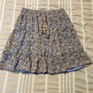 Sienna Sky Blue Floral A-Line Skirt